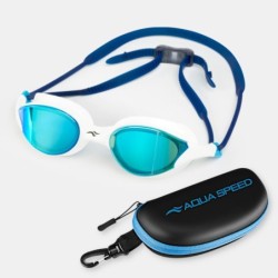 Aqua Speed Vortex Mirror Swimming Goggles + Case 51 – White