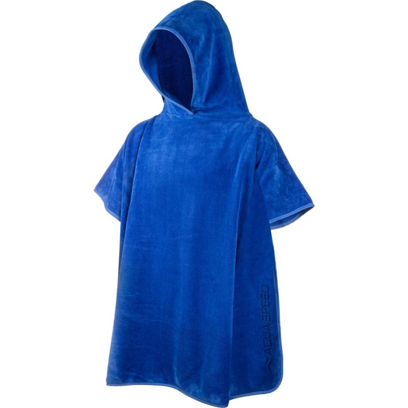 Kid's microfibre poncho Aqua Speed 70 x 120 cm - blue