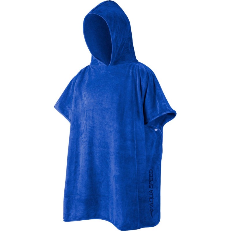 Kid's microfiber poncho Aqua Speed 80 x 140 cm - blue