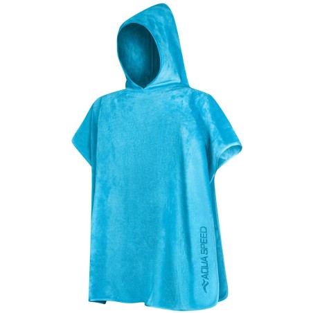 Kid's microfiber poncho Aqua Speed 80x 160 cm - blue