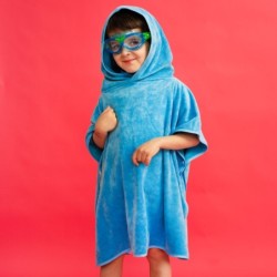 Kid's microfiber poncho Aqua Speed 80x 160 cm - blue
