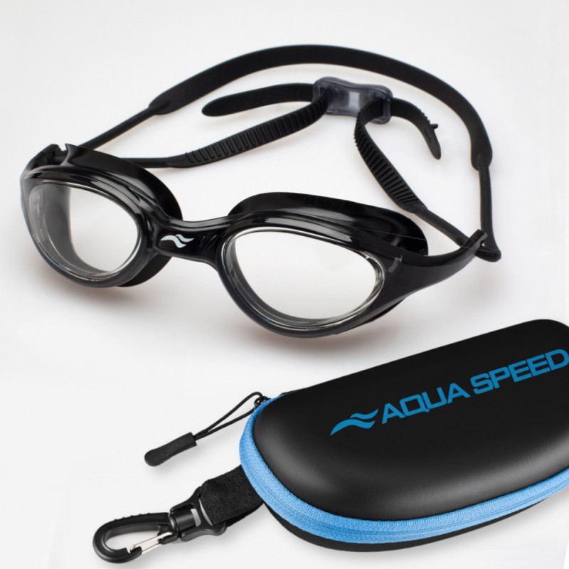Aqua Speed Vortex Vision Swimming Goggles + Case 23 – Black