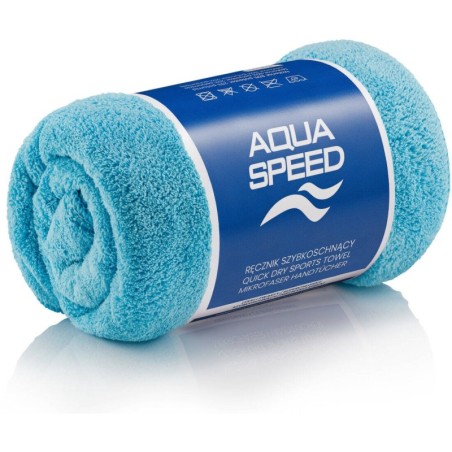 Quick drying microfiber towel Aqua Speed Dry Coral 50x100 cm - light blue